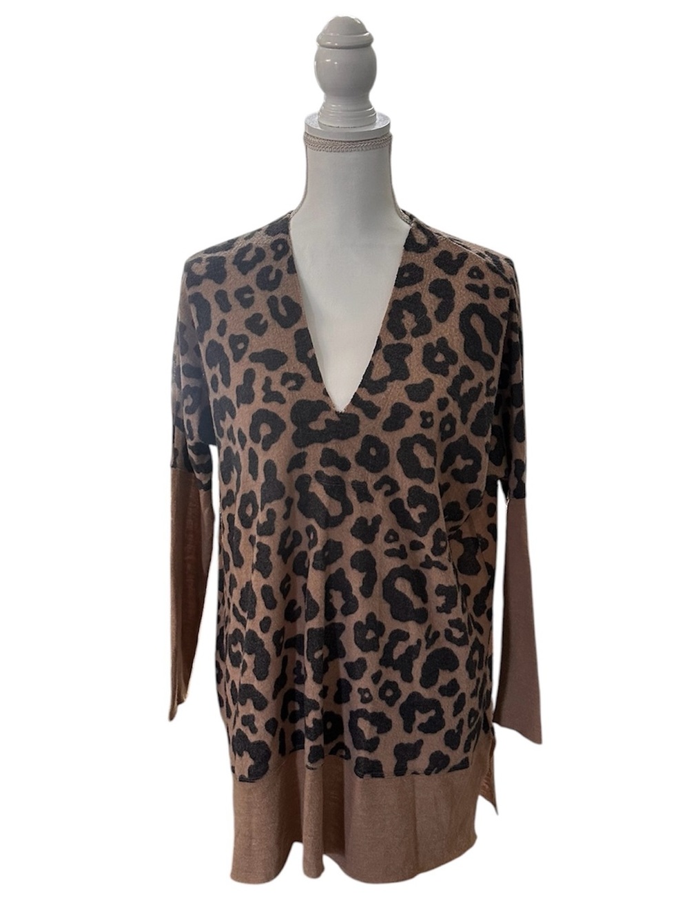NWT Chance or Fate Oversized Leopard Tunic Sweater, Size Medium